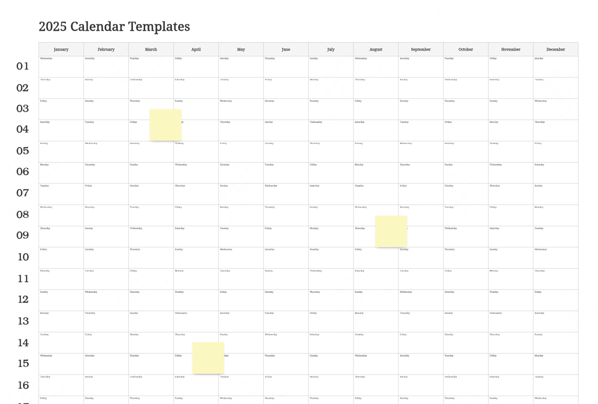 2025 Calendar Templates