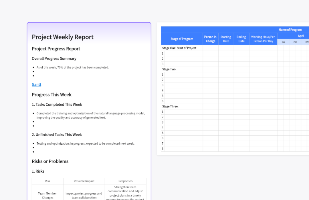 Project Weekly Report