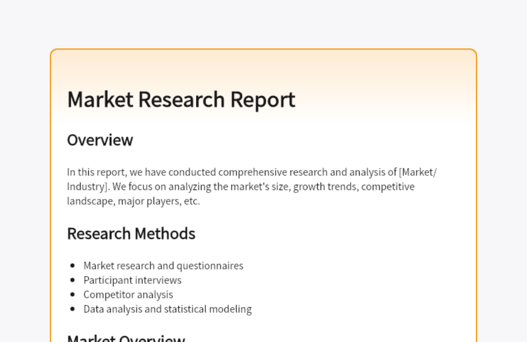 Market Research Report - Boardmix Templates