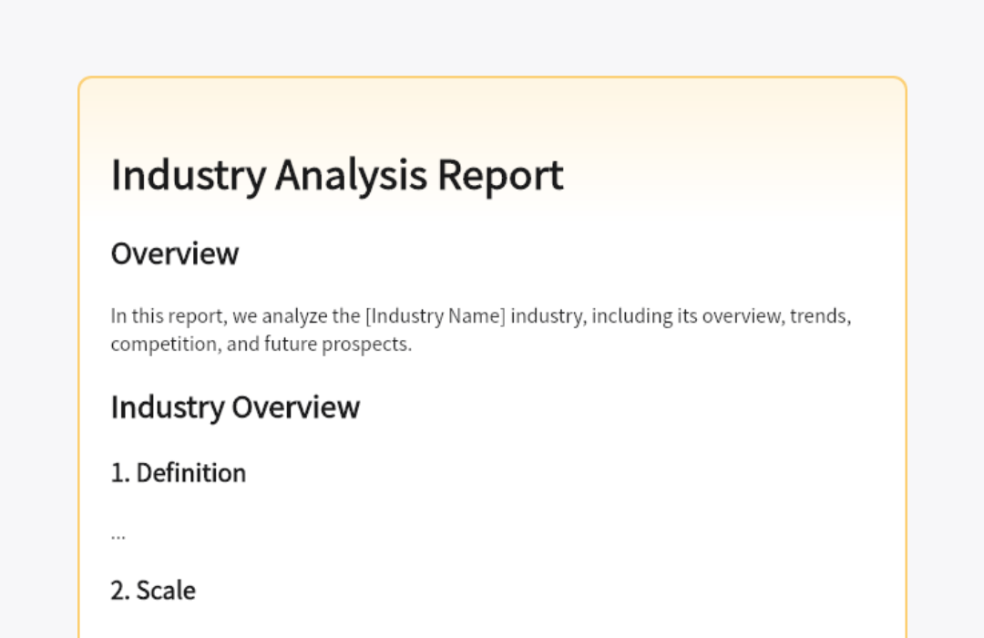 Industry Analysis Report