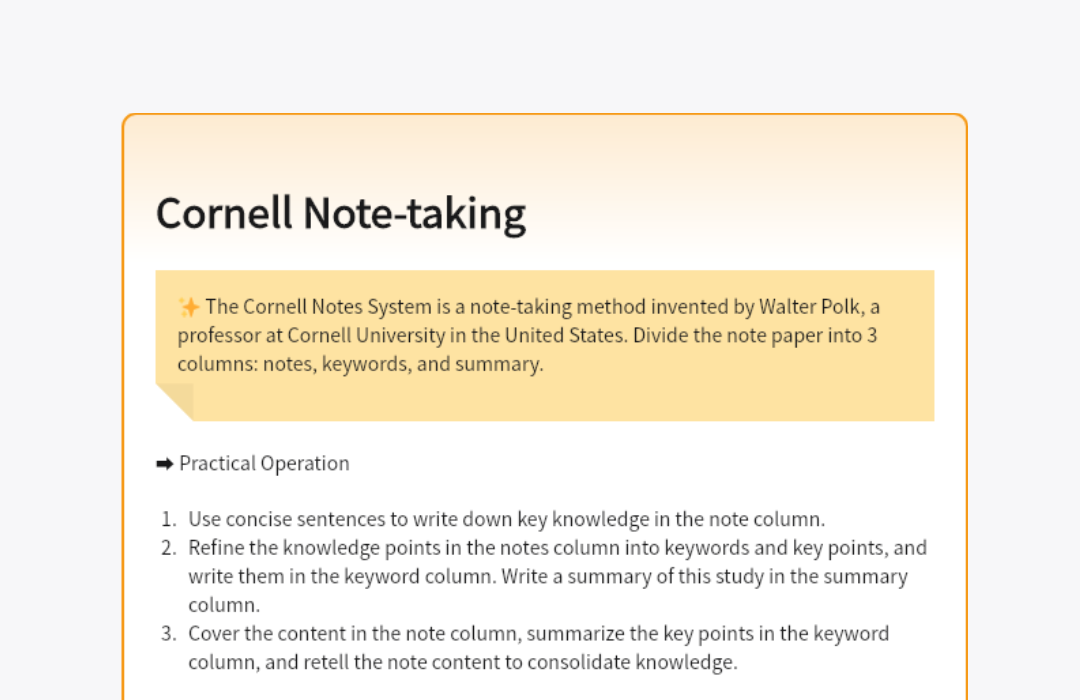 Cornell Notes System