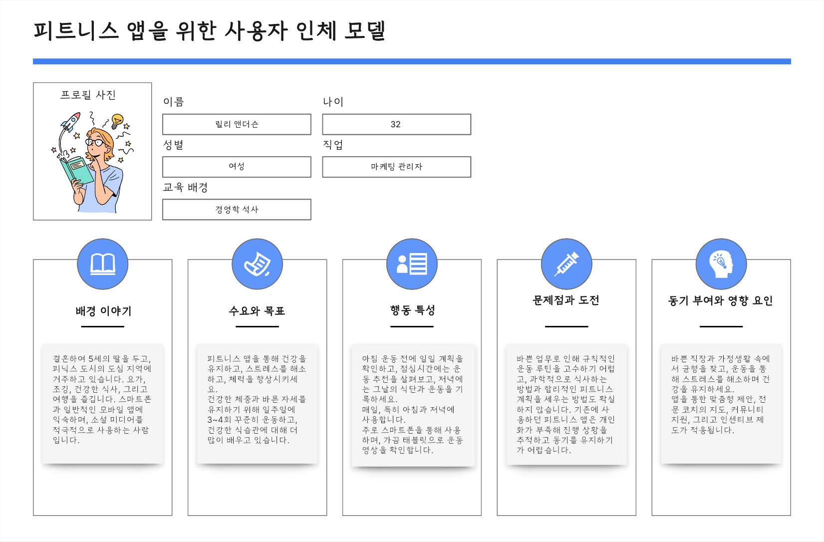 피트니스 앱 사용자 페르소나